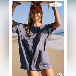 NWOT Shot Tee Romper Size M Indigo